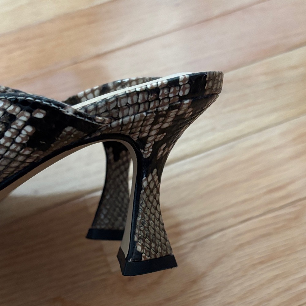 Nine West Black and Tan Snake Print Mules - Picture 5 of 5